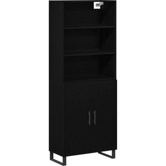 vidaXL Vidaxl - Alto De Roble Negro 69.5x34x180 Cm Madera Engineered