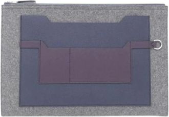 Herm&egrave;s Vintage, unisex, Grijs, ONE Size, Leer, Pre-owned Felt Clutch