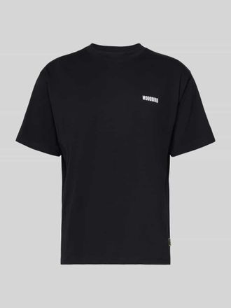 Woodbird T-Shirt mit Label-Print Modell Baine in Black, Gr&ouml;&szlig;e XXL