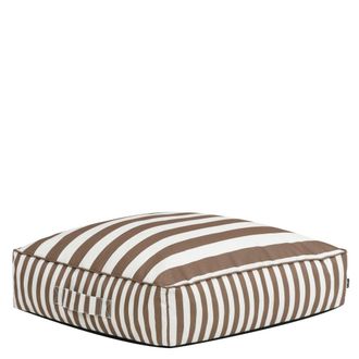 Icon Brand Puf coj&iacute;n de suelo de exterior en tejido a rayas, marr&oacute;n chocolate