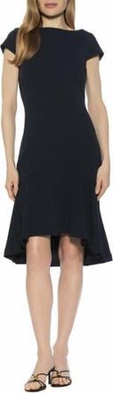 Alexia Admor Renata Cap Sleeve Handkerchief Hem Knit Dress in Navy at Nordstrom Rack, Size X-Large