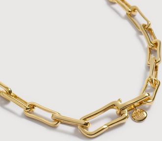 Monica Vinader Gold MV Alta Charm Necklace