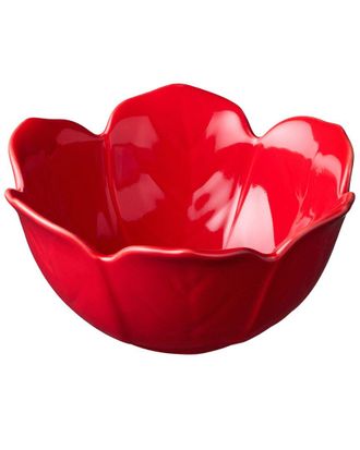 Certified International Festive Blooms Set Of 4 Poinsettia Ice Cream Bowls