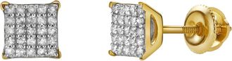 LuvMyJewelry Selestia 10K Yellow Gold Cluster Diamond Unisex Earrings - 0.2 Cts