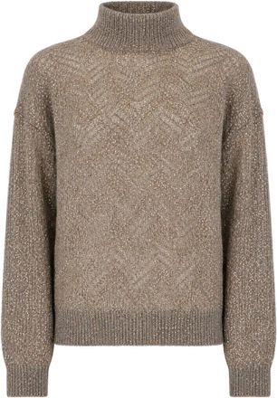 Brunello Cucinelli Truien & Vesten, Dames, Grijs, S, Coltrui Trui