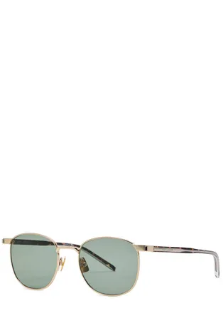 Saint Laurent Round-frame Resin Sunglasses - Gold - One Size