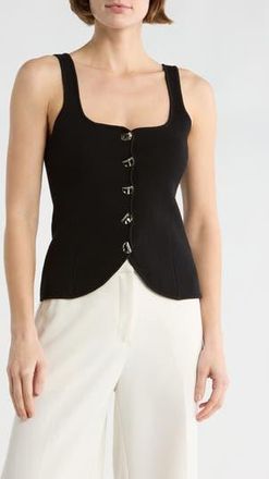 NSR Button Front Sweater Tank in Black at Nordstrom Rack, Size X-Large