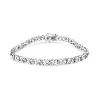 House of Brilliance Silver 1/3 Cttw Miracle Plate Diamond Infinity Link Bracelet in White at Nordstrom