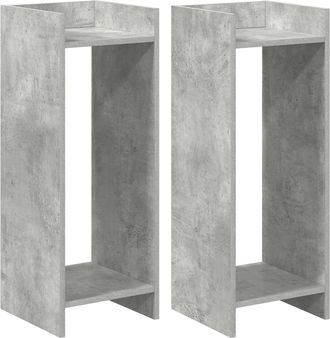 vidaXL Soporte De Plantas 2 Uds. Gris Hormig&oacute;n 30 X 30 X 80 Cm Vidaxl
