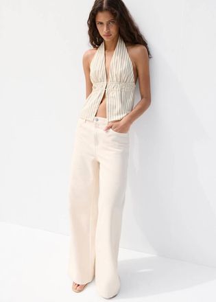 Mango Top halter righe giallo - Donna - XS - MANGO