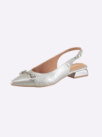 Heine Ballerina HEINE, Damen, Gr. 35, silberfarben, Synthetik, Schuhe Ballerina