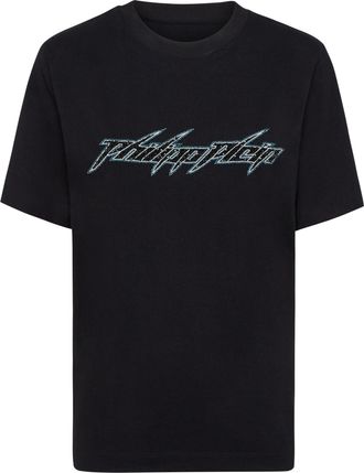 Philipp Plein Jersey T-Shirt Man Fit Round Neck Ss Logo