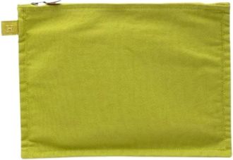 Herm&egrave;s Pre-owned Canvas Pouch - Dames - Vintage Clutch - Groen - ONE Size - Vintage