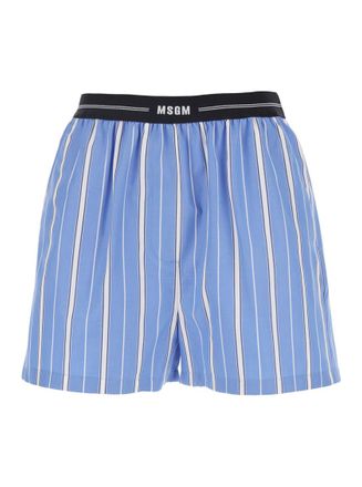 Msgm Blue Stripes Shorts