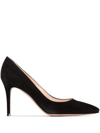 Gianvito Rossi Black Slip On Heels