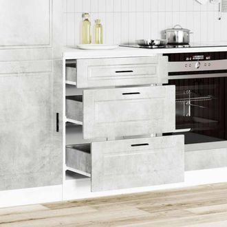 Berkfield Home Kitchen Base Cabinet Porto Concrete Grey Engineered Wood