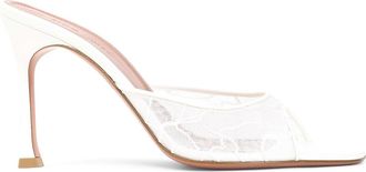 Amina Muaddi Alexa Lace 95 Slippers