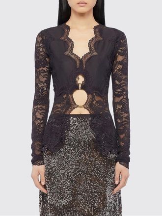 Paco Rabanne Top cut-out in pizzo stretch