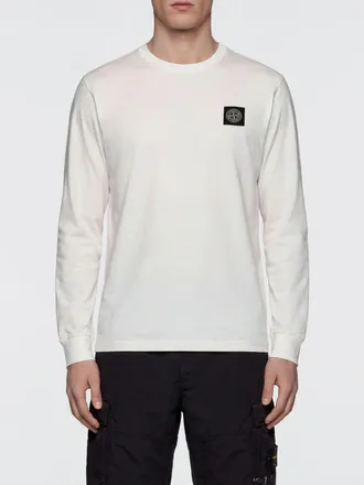 Stone Island T-shirt a maniche lunghe in cotone slim fit con logo Compass