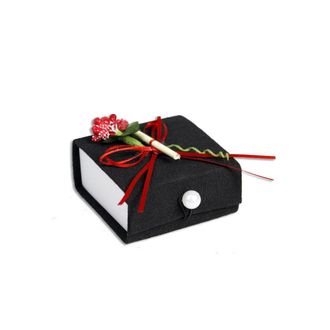 Trade Shop Trade Shop - 12 Scatolina In Tessuto Con Pergamena Porta Confetti Bomboniera Laurea Nero