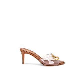 Valentino Garavani Heeled Mules, female, Brown, Size: 6 US V Logo Slide Sandal