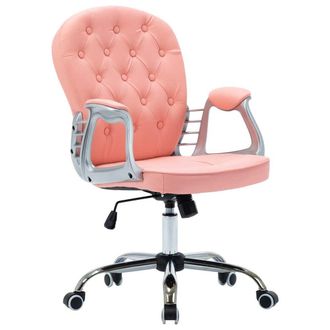 vidaXL Silla De Oficina Giratoria De Cuero Sint&eacute;tico Rosa Vidaxl