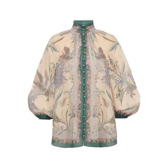 Zimmermann Overhemden, Dames, Veelkleurig, M, Leer, Zimmermann Blouse