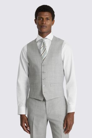 Moss Slim Fit Light Grey Marl Waistcoat
