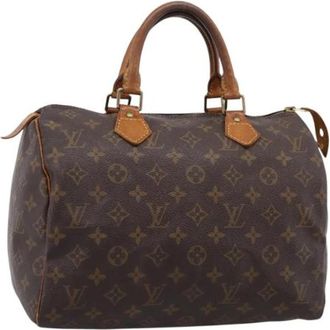 Louis Vuitton Pre-owned Monogram Canvas Hand Bag - Dames - Vintage Schoudertas - Bruin - ONE Size - Leer - Vintage