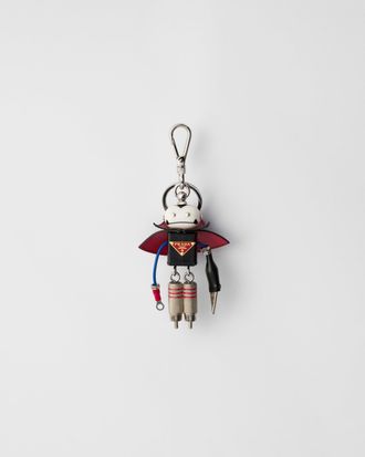 Prada Robot Saffiano leather keychain charm