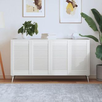 vidaXL Vidaxl - Puerta De Armario Lamas 4 Uds Madera Pino Blanco 69x39,4 Cm