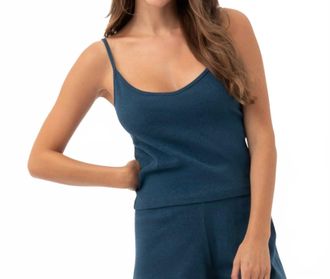 Under The Canopy Organic Cotton Lounge Camisoles In Teal