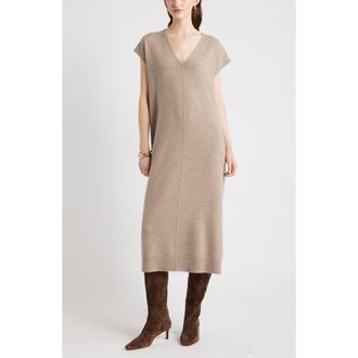 Nordstrom Wool & Cashmere Blend Shift Dress in Beige Bliss at Nordstrom Rack, Size X-Large