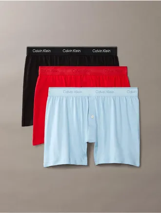 Calvin Klein Mens Cotton Classics 3-Pack Knit Boxer - Multi - XL