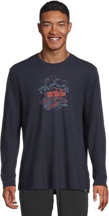 Smartwool Snowcat Graphic Long Sleeve Graphic T-Shirts Mens Clothing Deep Navy : LG, Cotton/Wool