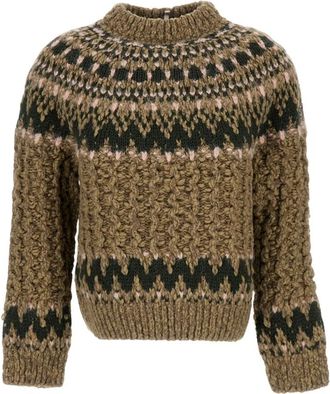 Moncler Truien & Vesten, Dames, Veelkleurig, S, Wol, Grenoble Crew Neck Sweater