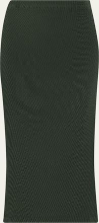 Issey Miyake Rhombus Double-Pleated Midi Skirt