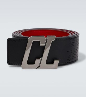 ■Christian Louboutin■Mooncrest リバーシブル レザーベルト Mooncrest - Belt - Calf Alpin leather - Black - Christian