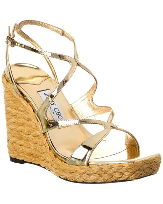 Jimmy Choo London Ayla 110 Leather Wedge Sandal