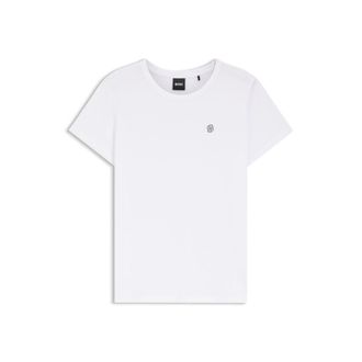 BOSS Logo-artwork slim-fit T-shirt in cotton jersey