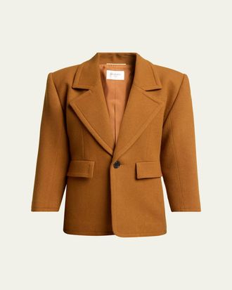 Saint Laurent Brushed Wool Single-Breasted Jacket