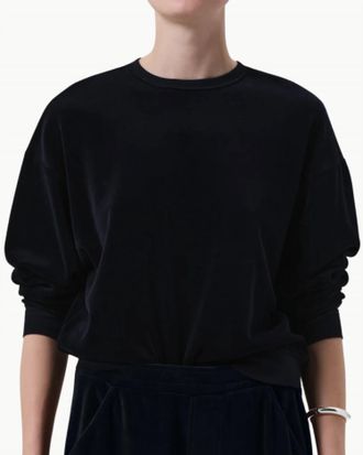 Citizens Of Humanity Vintage Velour Crewneck Sweater In Notte