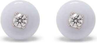 Fernando Jorge 18kt white gold Orbit chalcedony diamond earrings - women - White Chalcedony/18kt White Gold/Diamond - One Size - Silver