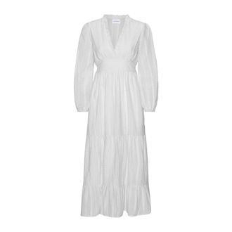 Americandreams Umi Katoenen Lange Jurk - Dames - Casual kleedjes - Wit - M - Katoen - Kleedjes