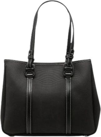 Ferragamo Pre-owned Canvas Tote Bag - Dames - Vintage Shopper - Zwart - ONE Size - Leer - Vintage