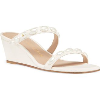 Stuart Weitzman Pearlita 50 Wedge Slide Sandal in Seashell at Nordstrom Rack, Size 11