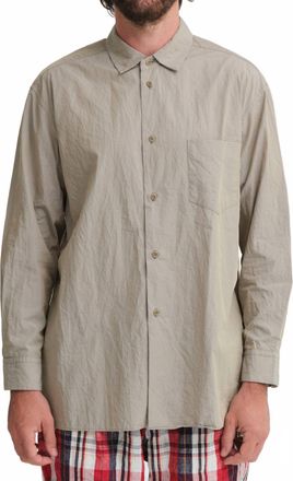 Sage De Cr&ecirc;t Womens Crinkle Typewriter Regular Collar Shirt In Gray