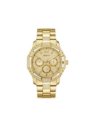 Guess Co Crystal Glitz 44mm - men - stainless steel - One Size - Gold