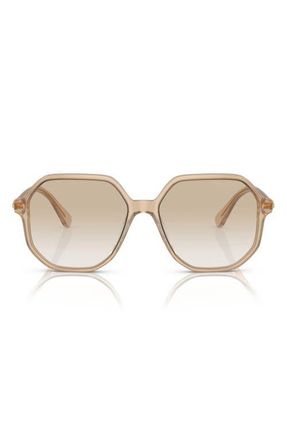 Swarovski 57mm Gradient Octagonal Sunglasses in Opaline Light Brown /Grey at Nordstrom