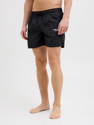 Jack & Jones Badeshorts JACK & JONES JPSTNAXOS JJSWIM SHORTS VESTERBRO SN, Herren, Gr. XXL, N-Gr, schwarz, Mesh, Polyester, unifarben, Badehosen Badeshorts